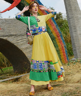 Ethnic Embroidered Shirt With Mesh Patch Tassel Skirt Suit